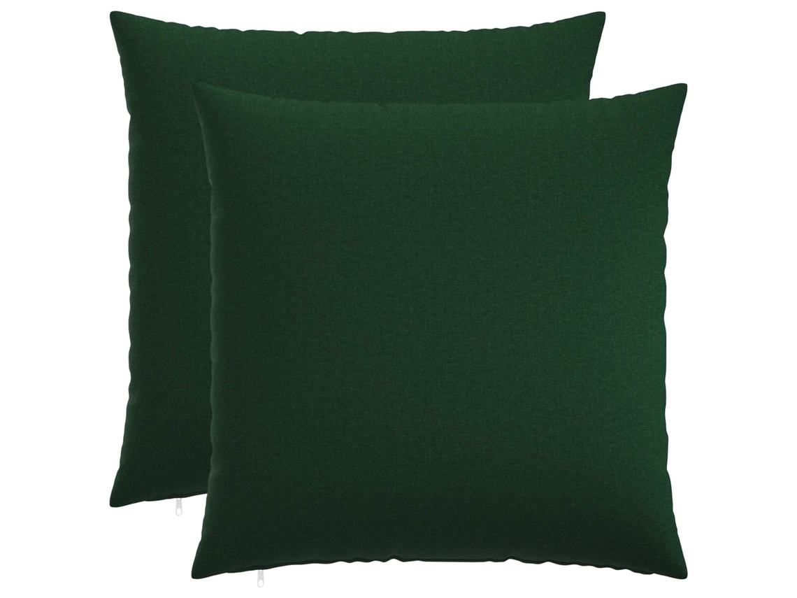 Vidaxl Almofada Com Travesseiro Heerlen 2 Unid. Verde-escuro Tecido