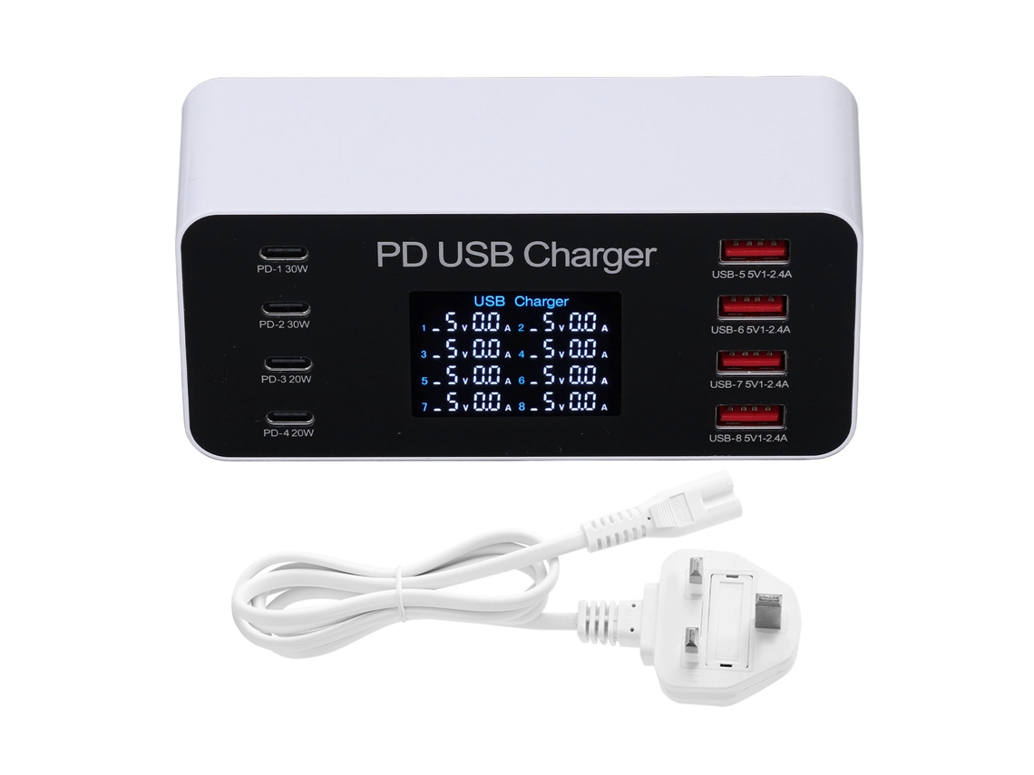 Dock de carregamento USB com 8 portas e carregamento rápido 65w EOOCOO