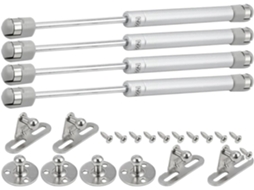 Conjunto De 4 Dobradiças Hidráulicas Retráteis Para Tampa Armário Cozinha, Com Estrutura Em Ferro E Plástico, Da Fomiyes