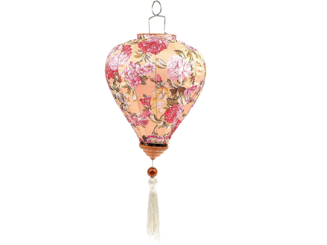 Lanterna Com Estampa Floral, Lanterna Vietnamita, Lanternas De Seda De Meados Do Outono Para Áreas Externas Olysi Shop