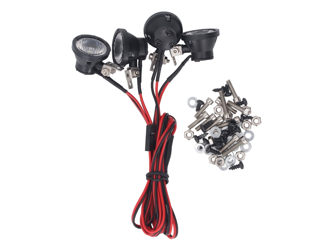 Mali luz Led para Carro Rc 4led Faróis Brancos Alto Brilho Spotlights Frontais para 1/10 Rc Crawler Axial Scx10 90046
