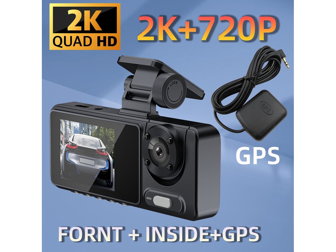 2 Cameras Dash Cam Multi-language Wide Angle Car Video Recorder