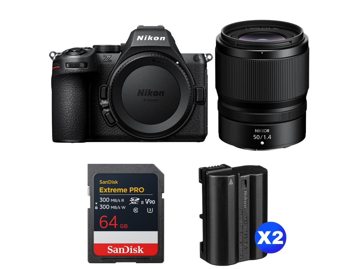 Z5 Ii + 50mm F/1.4 + 1 Sandisk 64gb Extreme Pro Uhs ii Sdxc + 2 Nikon En el15c + Ebook “20 Dicas para Fotos Que Impressionam” NIKON
