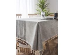 Lurelia Toalha De Mesa Retangular Algodão Linho Cinza Castanho 120120 Cm Impermeável Lavável Bordado Jacquard