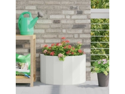 Vidaxl Floreira Branco 60 X 30 X 35 Cm Aço