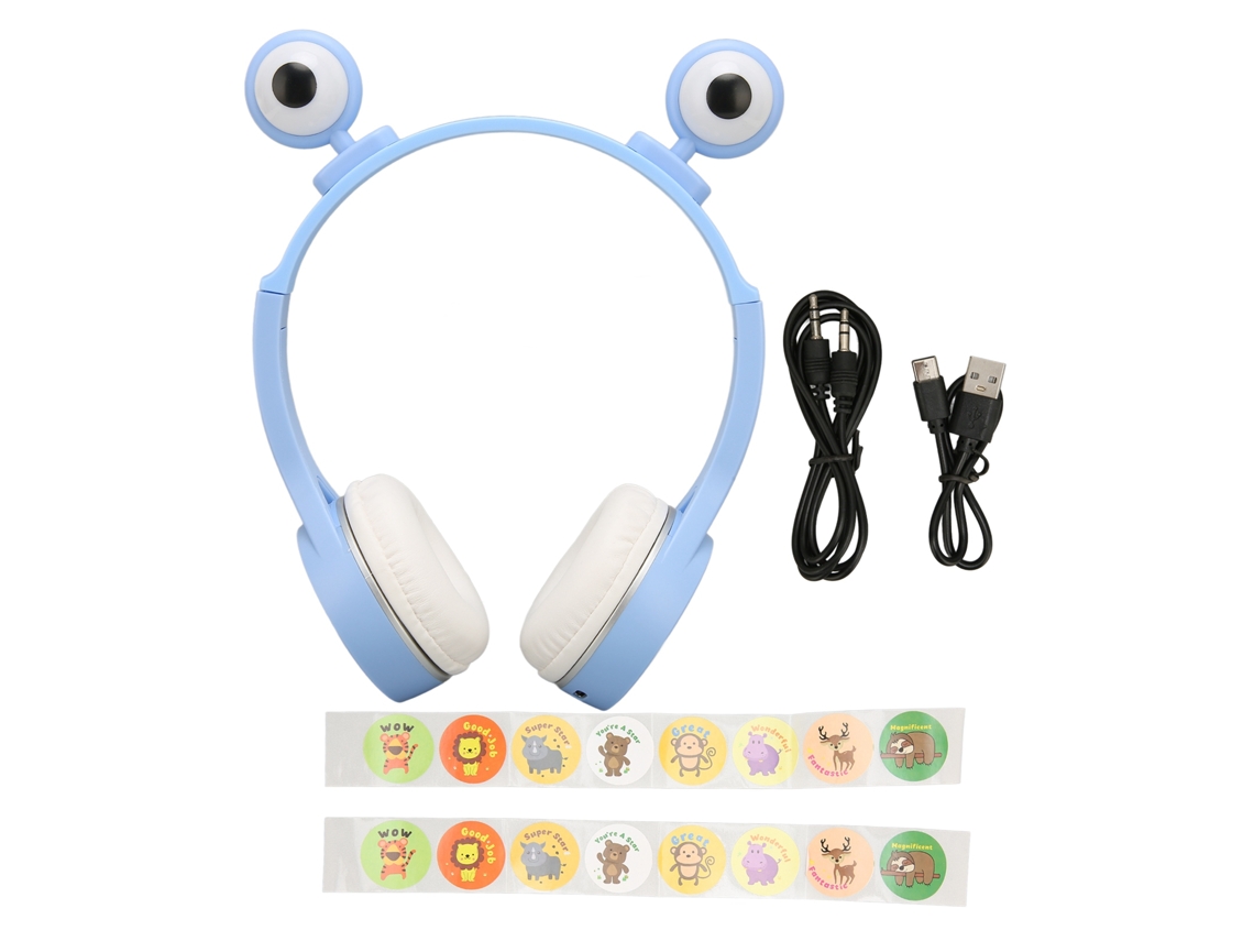 Fones de Ouvido Bluetooth para Crianças EOOCOO com luz LED e suporte TF