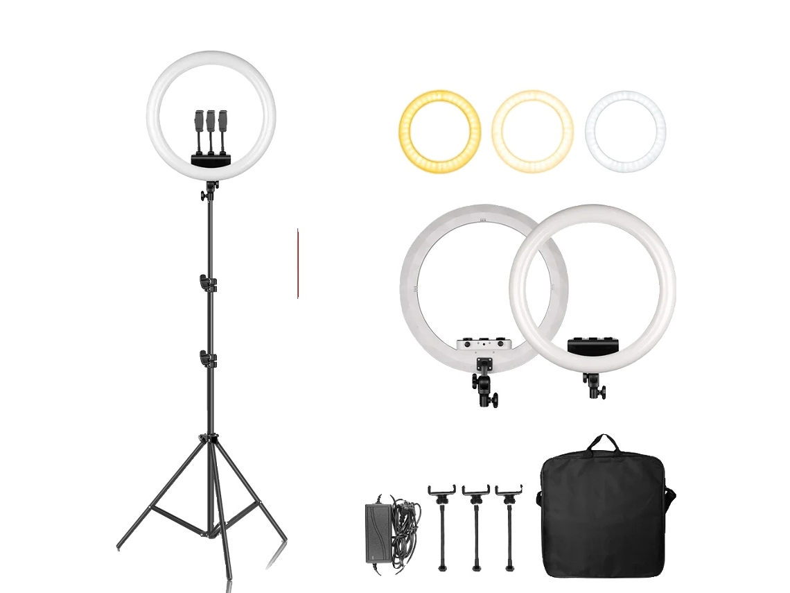 Luz De Anel Led De 18 Polegadas, Altura Ajustável 65 200 Cm, Brilho Dimmer,tripé 18d 200cm Oem