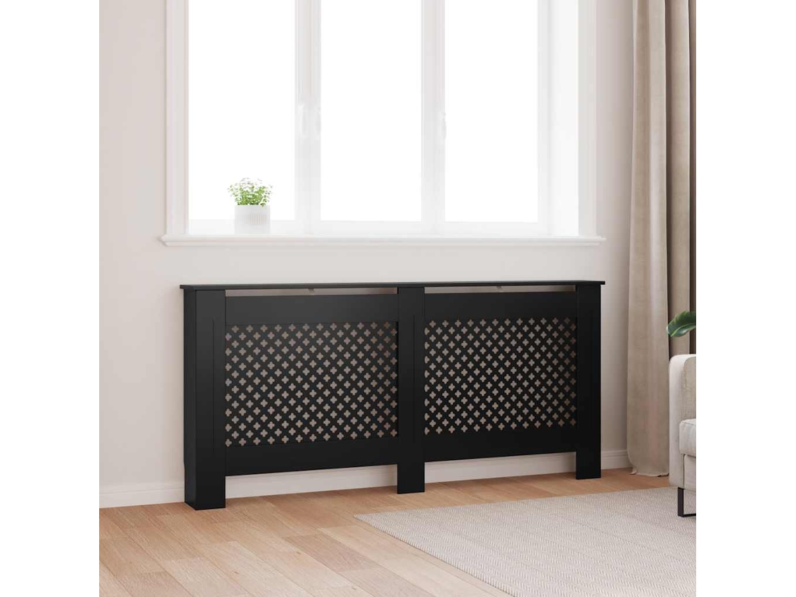 Vidaxl Cobertura De Radiador 172x19x81,5 Cm Mdf Preto