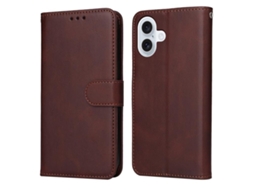 Capa Flip De Couro Para Iphone 17 - Textura De Bezerro Clássica