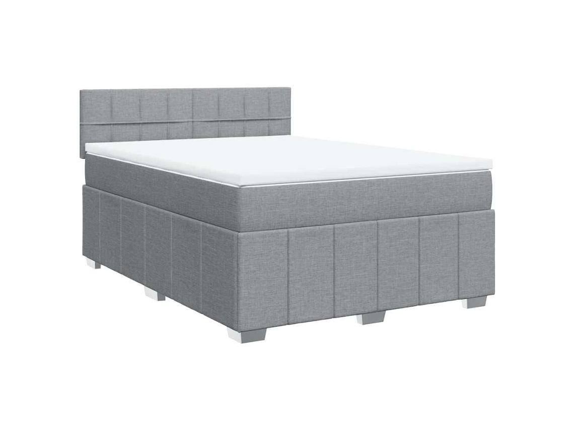 Cama com Molas e Colchão Tecido Cinzento Claro MAISON EXCLUSIVE (140x200 cm)