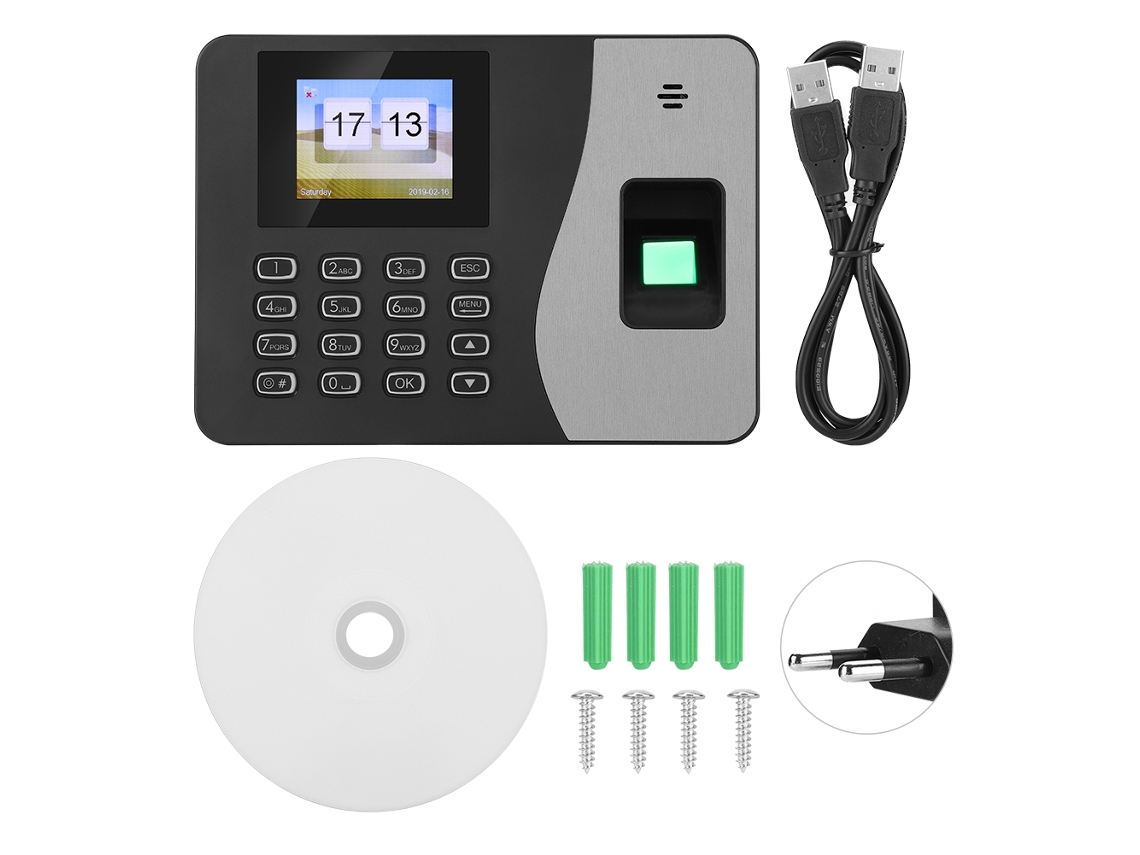 Máquina De Registo De Frequência Por Impressão Digital Com Ecrã Tft Lcd De 2,4 Polegadas (reconhecimento De Alta Velocidade, Relatório Automático)