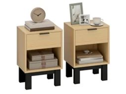 Lote de 2 Mesas de Cabeceira DECORALAR TECH suspensas, com gaveta e borda elevada, 40x30x19,5cm, cinza