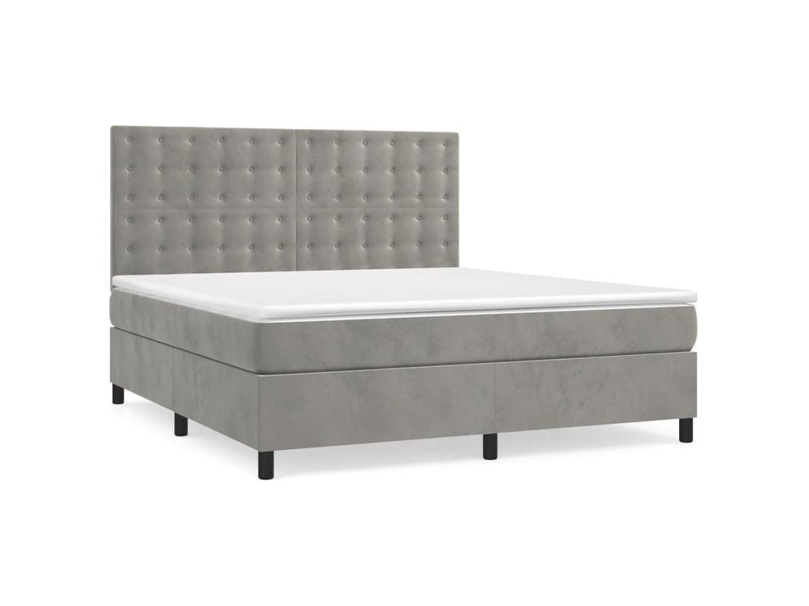 Box Spring Bed, Box Spring Beds Vidaxl Cinzeto Veludo (180 X 200 Cm)