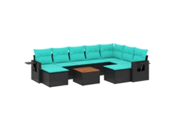 Conjunto de Sofá Jardim 3 Peças Almofadas Rattan Sintético MAISON EXCLUSIVE
