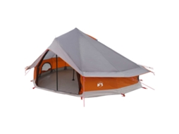 Vidaxl Barraca Tipi Cinza E Laranja 800 X 800 X 430 Cm Poliéster E Aço