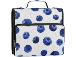 Pasta Blueberry Star de 3 Argolas 1,5 Polegadas com Alça Ombro, Fácil Transportar, Ideal para Escola e Escritó