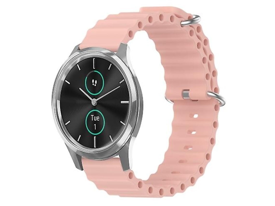 Pulseira De Relógio Lurelia Para Garminmove Luxe 20 Mm Ocean Style Silicone Cor Sólida Rosa