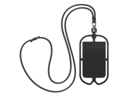 Capa com Cordão Smartphone Série Neckpouch para Universal Universal AVIZAR Silicone com Porta-Cartões Preto