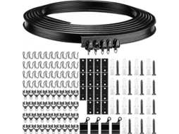 2026-rail Para Cortinas De Techo Flexible Negro 5 Metros Doble Material Con Accesorios Completos 5 M