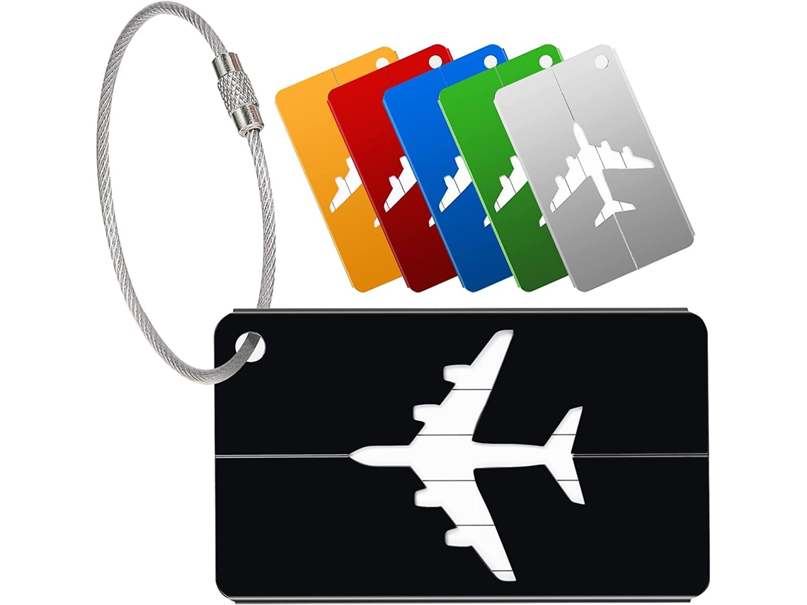 Conjunto de 6 Etiquetas de Bagagem para Avião, em Liga de Alumínio BRILVIBERA