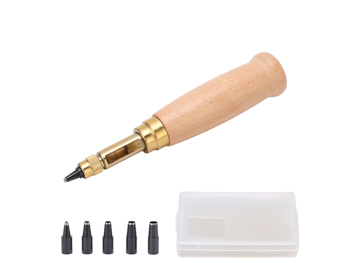 Set De Perfuradoras De Couro Com 6 Cabeças Intercambiáveis Para Perfurar Cintos E Projetos Diy