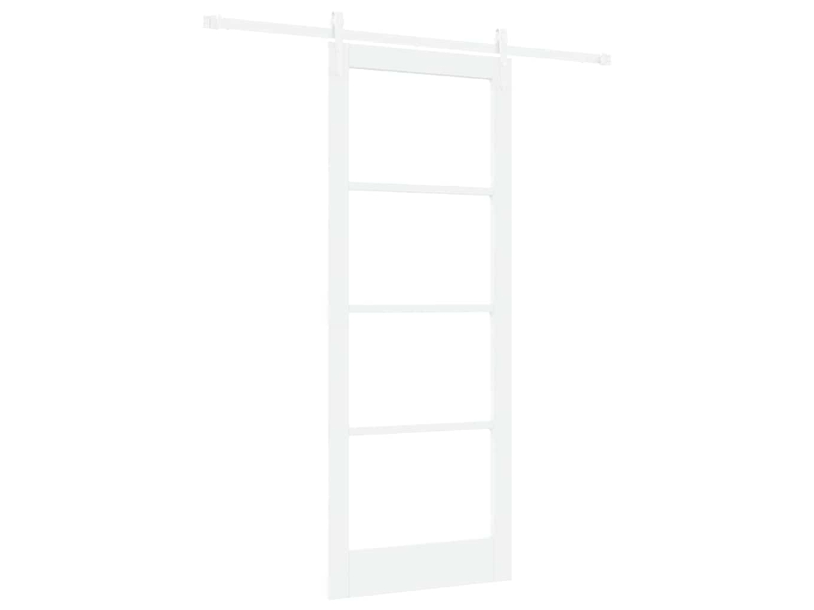 Conjunto 1 Porta Deslizante Vidaxl Branco Madeira De Pinho Maciça (83 X 211 Cm)