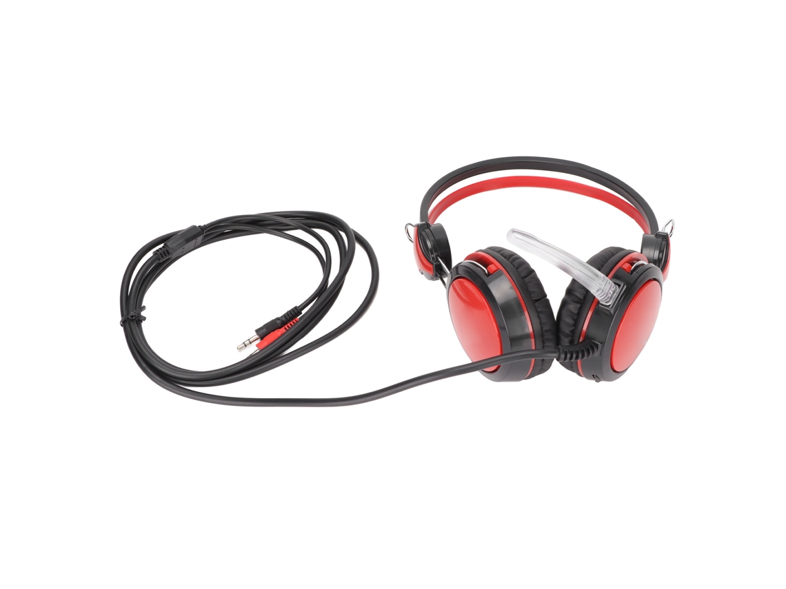 Aetheria fone de Ouvido Gaming com Microfone Isolamento Acústico Estéreo Fio Ergonômico para Pc Vermelho