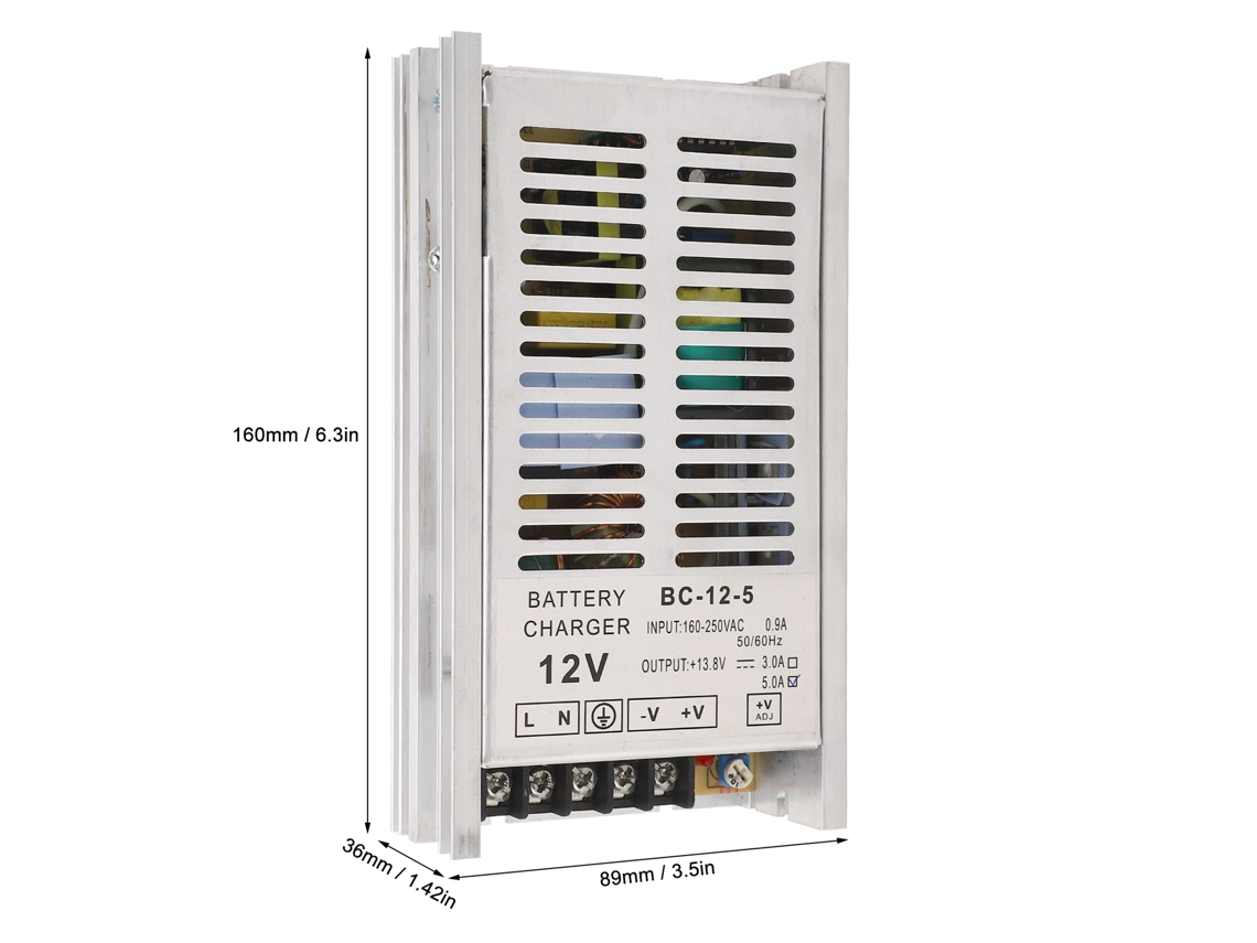 Carregador De Bateria Para Gerador 12v 5a, Entrada Ac 160‑250v, Carregamento Flutuante Automático