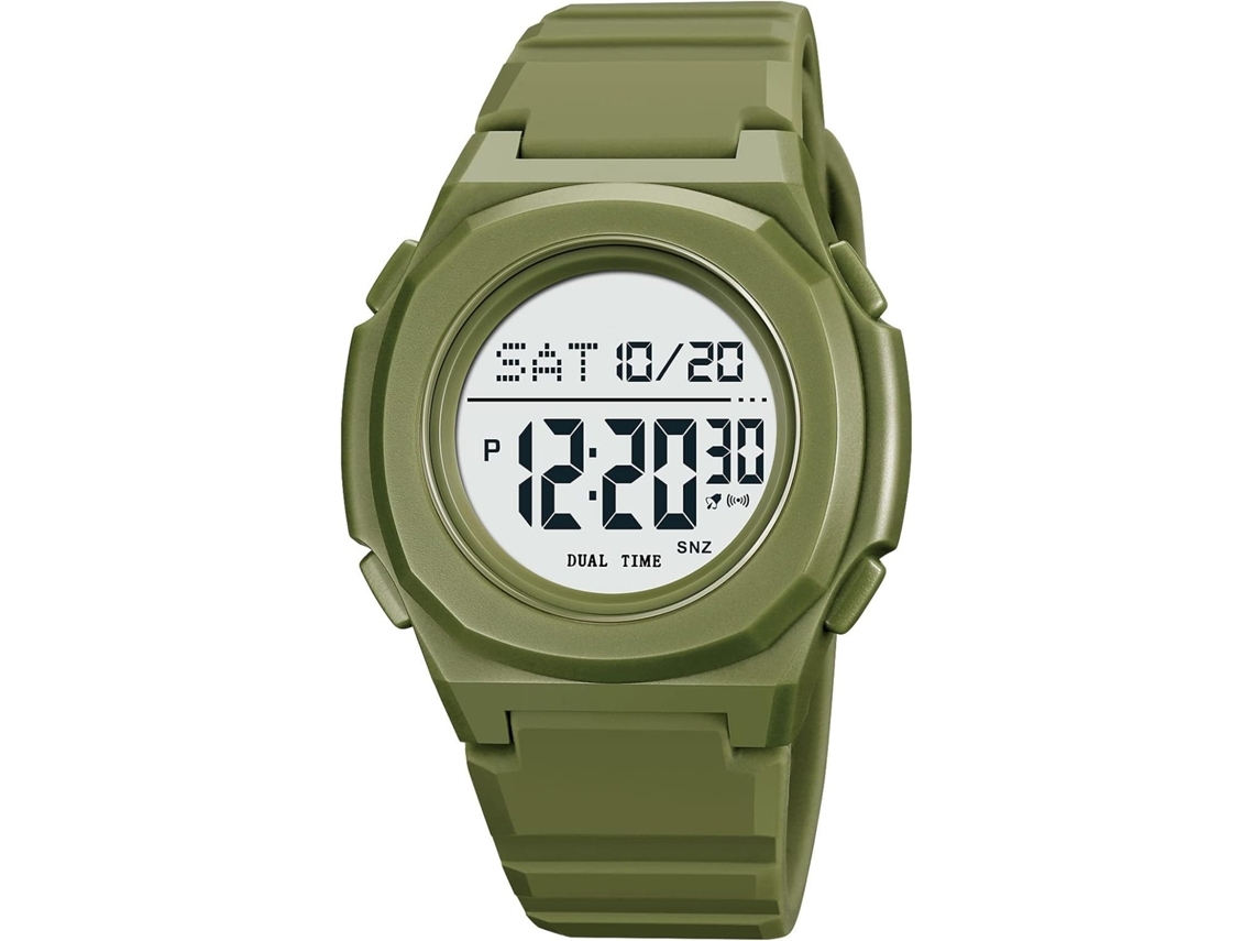 À Prova DÁgua 50Atm Cronógrafo Leve À Prova DÁgua Silicone Relógio de Pulso com Pulseira-Verde