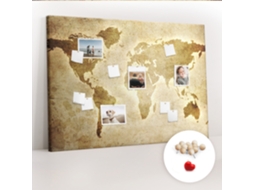 Quadro De Cortiça Mapa-múndi Antigo Para O Quarto Das Crianças Espelharte (140x100 Cm)