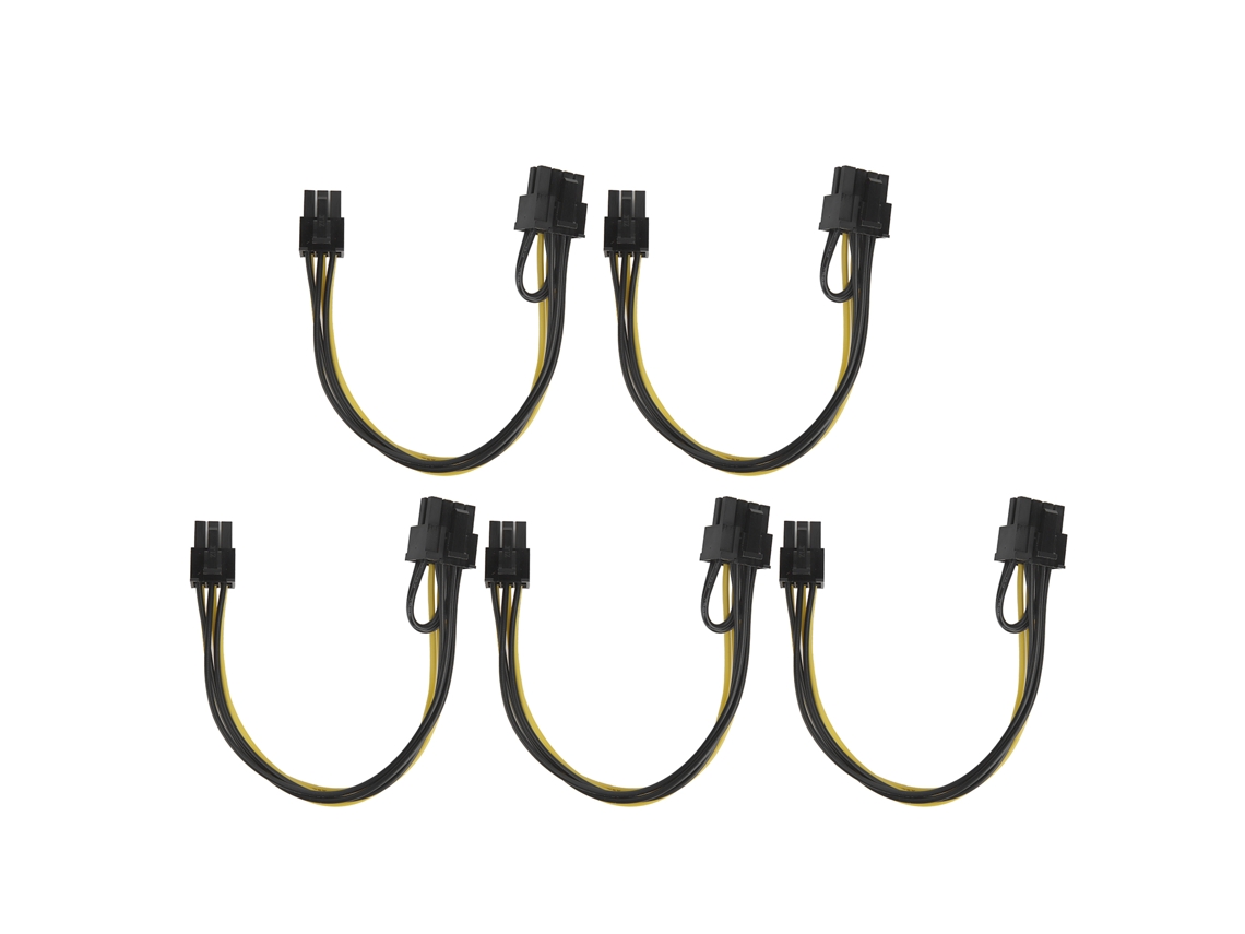 Aetheria 5pcs Cabo Adaptador de Placa de Vídeo 6pin Fêmea para 8pin Fêmea (6pin 2pin)