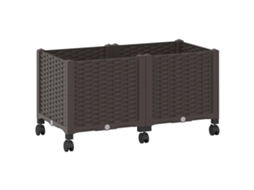 Conjunto 1 Vaso De Jardim Vidaxl Castanho Polipropileno (80 X 40 X 44 Cm)