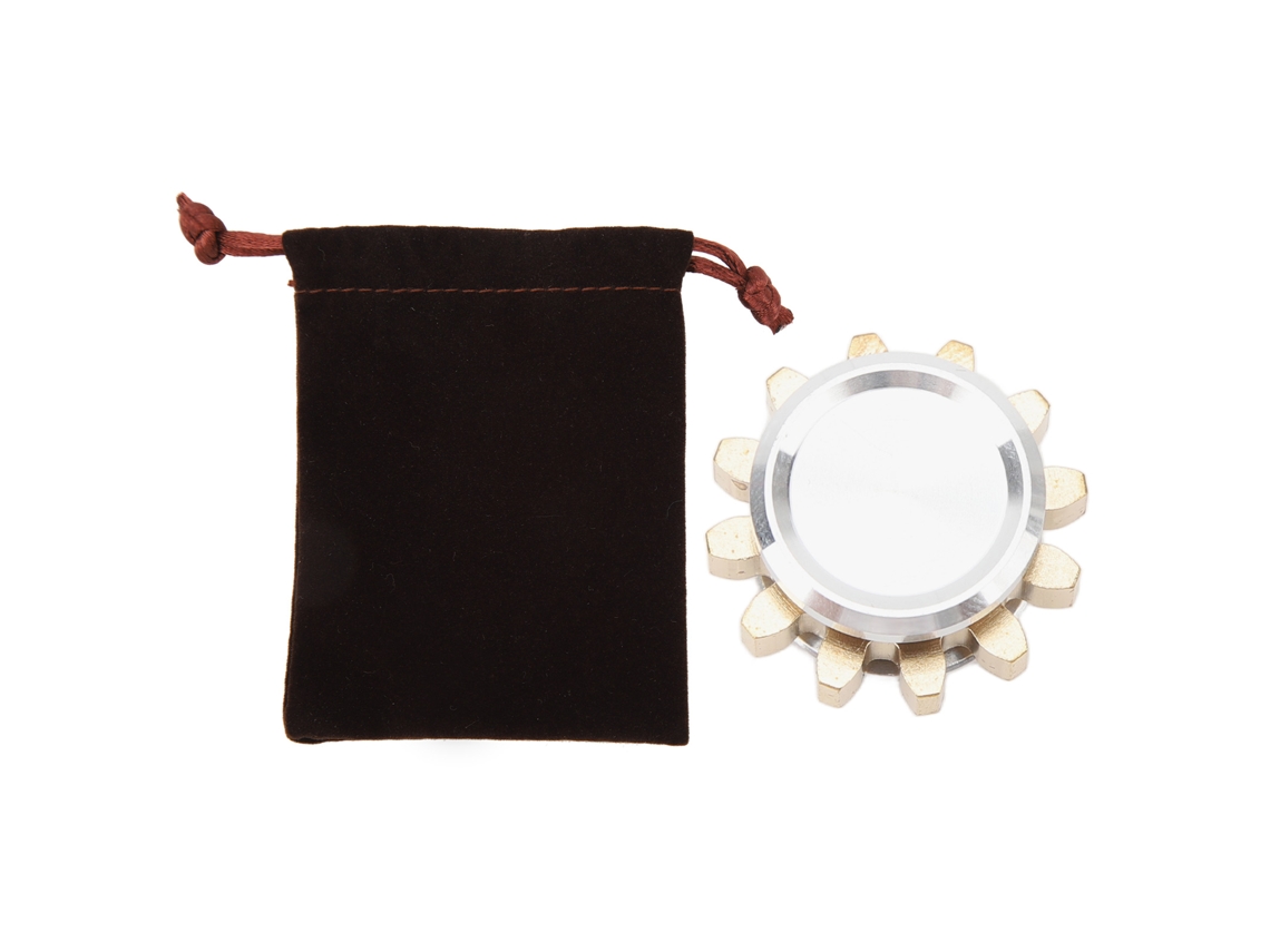 Primerox brinquedo de Dedo com Engrenagem de Latão Silencioso Portátil para Aliviar Estresse Tdah Prata