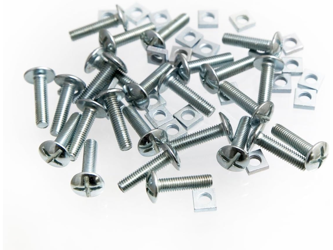 Pacote Com 40 Parafusos De Telhado Com Cabeça Cruzada E Porca Quadrada, Fabricados Em Aço Bzp, 5 Mm X