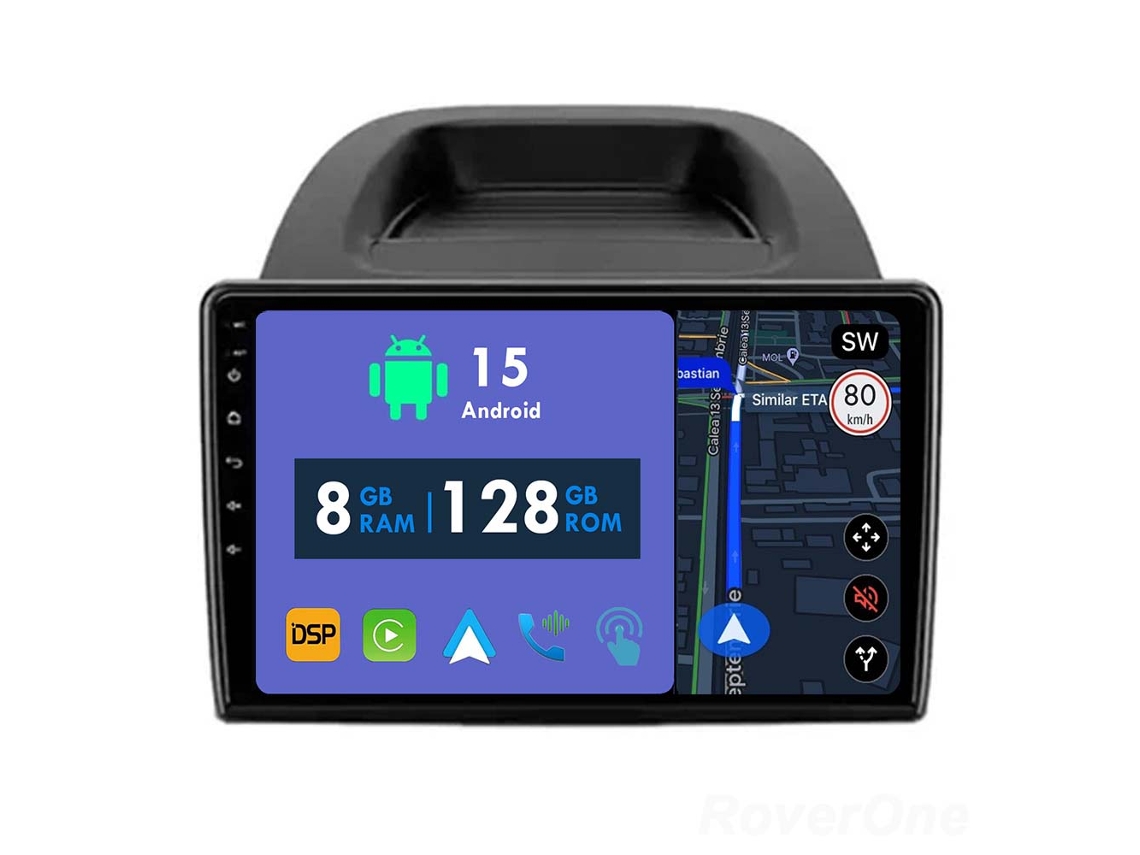 Auto Rádio Carro Bluetooth Autoradio 8GB RAM 128G ROM CarPlay Navegação GPS Ecrã Táctil RoverOne para Ford EcoSport Eco Sport 2017-2023  