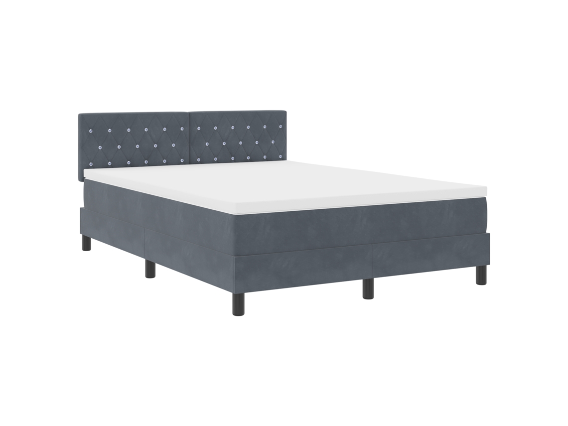Conjunto 1 Cama Moderna Vidaxl Cinzento Veludo (160 X 200 Cm)