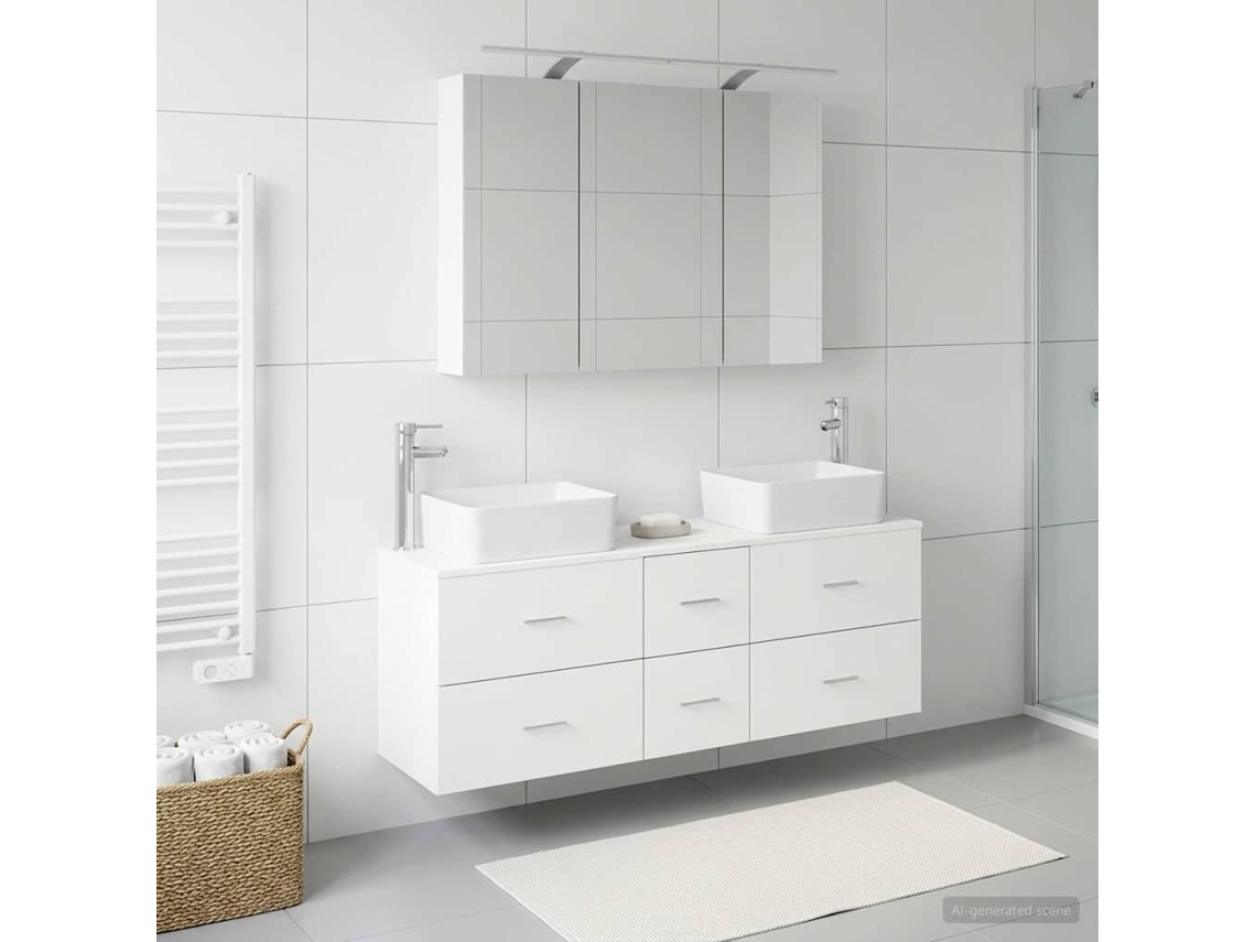 Vidaxl Conjunto De Móveis Para Banheiro 4 Unid. Branco