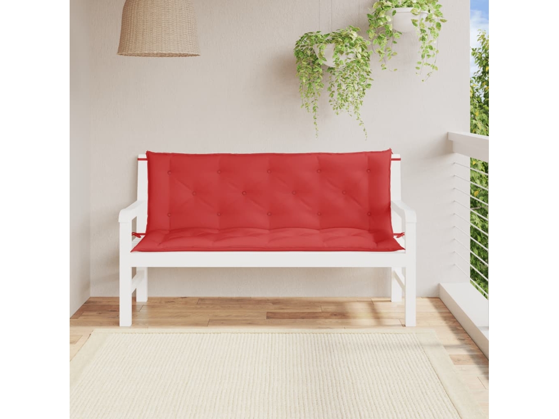 Vidaxl Almofadões Banco Jardim 2 Pcs 150x50x7cm Tecido Oxford Vermelho