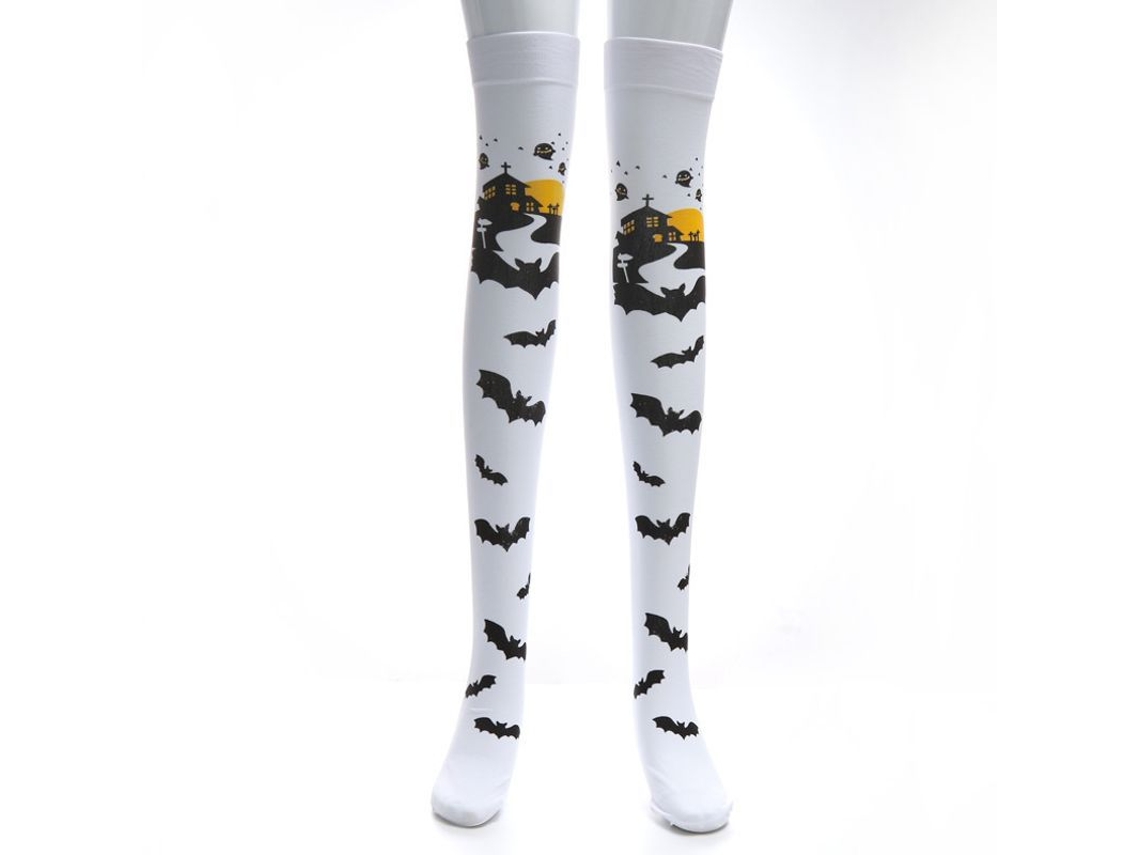 Meias de Halloween com manchas de sangue, acima do joelho