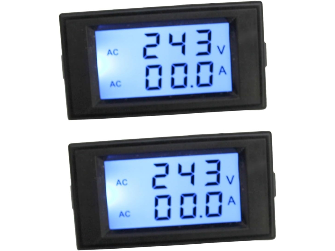 Conjunto De 2 Voltímetros E Amperímetros 80-300 V 0-100 A Com Display Digital