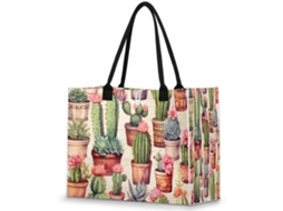 Bolsa Grande Tropicallife com Estampa de Cactos (42x17x33 cm)