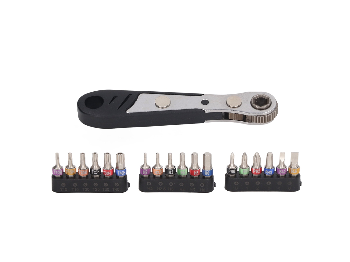 Conjunto de Chaves Reversíveis 16 Dentes com Bits | S/MARCA