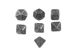 Mali 7pcs Dados de Metal Poliédricos para Jogos de Cartas Festas Natal Mesa Divertidos Tipo 1