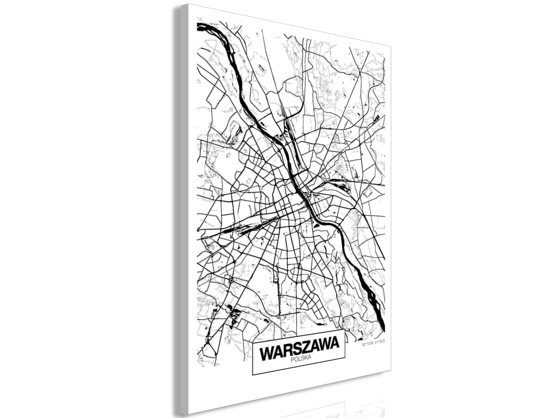 Quadro ARTGEIST City Plan: Warszawa (1 Part) Vertical (80x120)