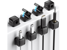 Organizador para Controles Remotos, 5 Compartimentos, Couro Pu, Cor Preto, para Tv, Dvd, Casa e Escritório AQUAFORGE