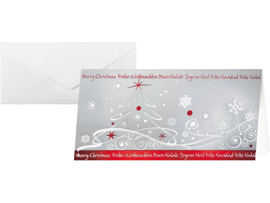 10 Postais de Natal SIGEL Prateado (11x22cm)
