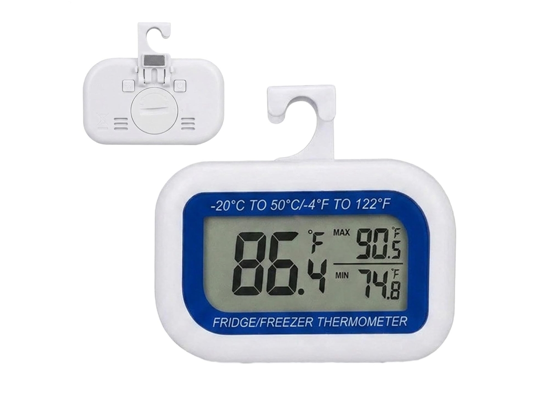 Termômetro Para Freezer, Armazena Temperaturas Por Até 10 Minutos, Magnético, Com Grande Visor Lcd – Termômetro Para