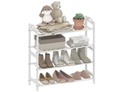 Sapateira Bambu Cor Branco 67,5x24,7x72 cm Homcom
