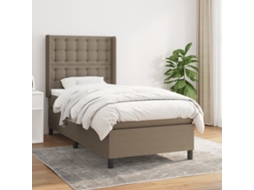 Vidaxl Cama Com Molas/colchão 100x200 Cm Tecido Cinza-acastanhado