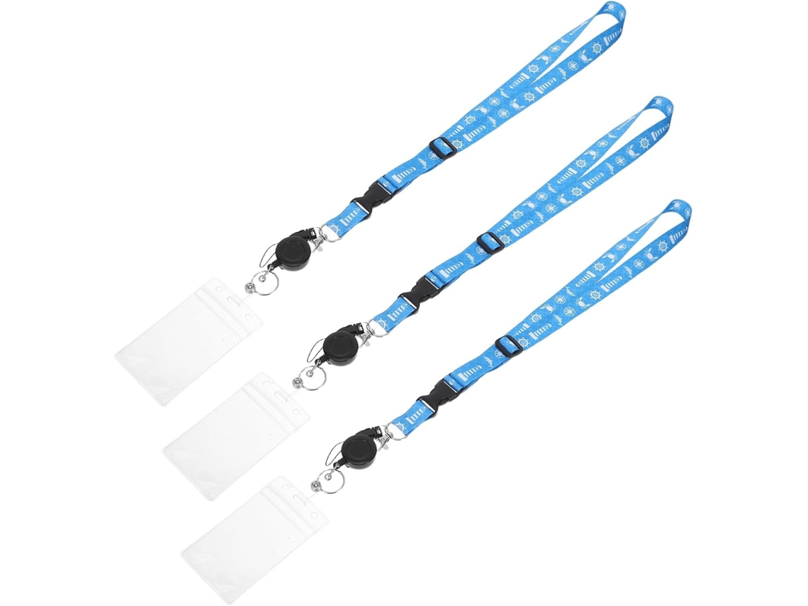 Lurelia Porta-crachá Retrátil Com Cordão Com Chaveiro Em Pvc E Poliéster Para Eventos E Viagens